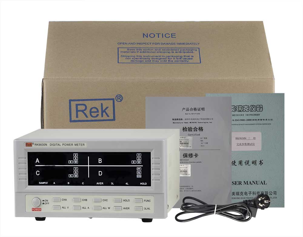 Bộ sản phẩm dụng cụ đo điện thông minh ba pha RK9830N